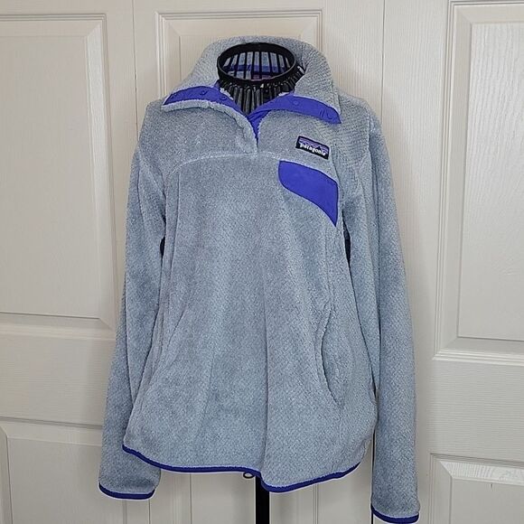 Patagonia Polartec Pullover in Gray and Blue Size Medium - Picture 1 of 6